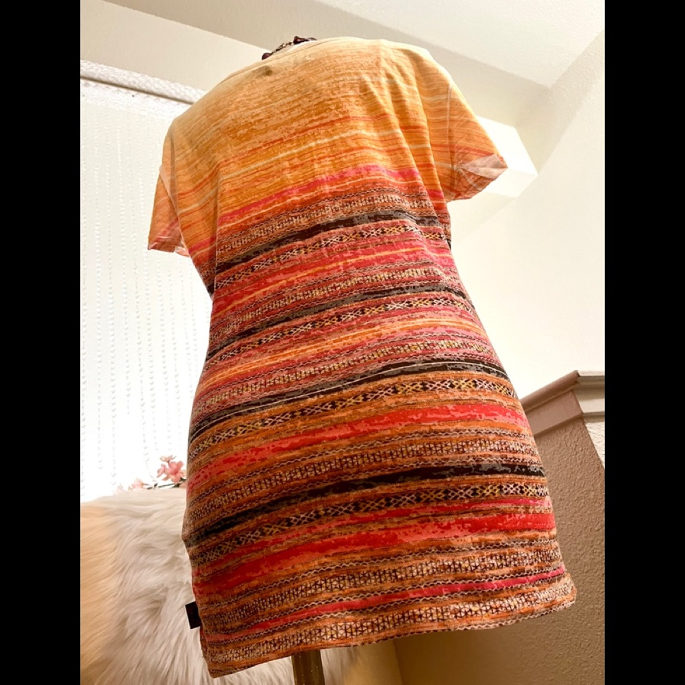 EUC L Prana Burnout Orange Vibrant Top - Picture 5 of 7